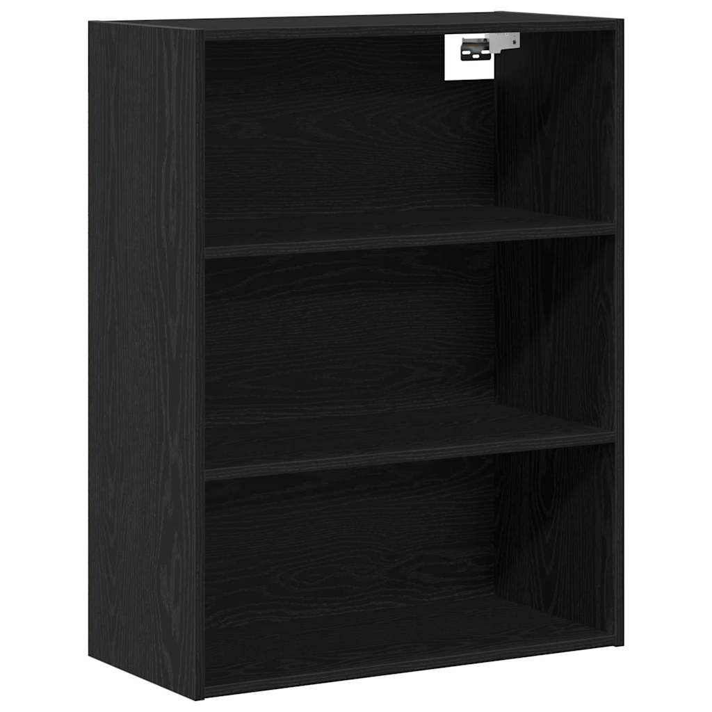 Høyskap Med Skuff Svart Eik 69,5 X 32,5 X 180 Cm Konstruert Tre