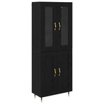Høyskap 2 Pcs Svart Eik 69,5 X 34 X 180 Cm Konstruert Tre