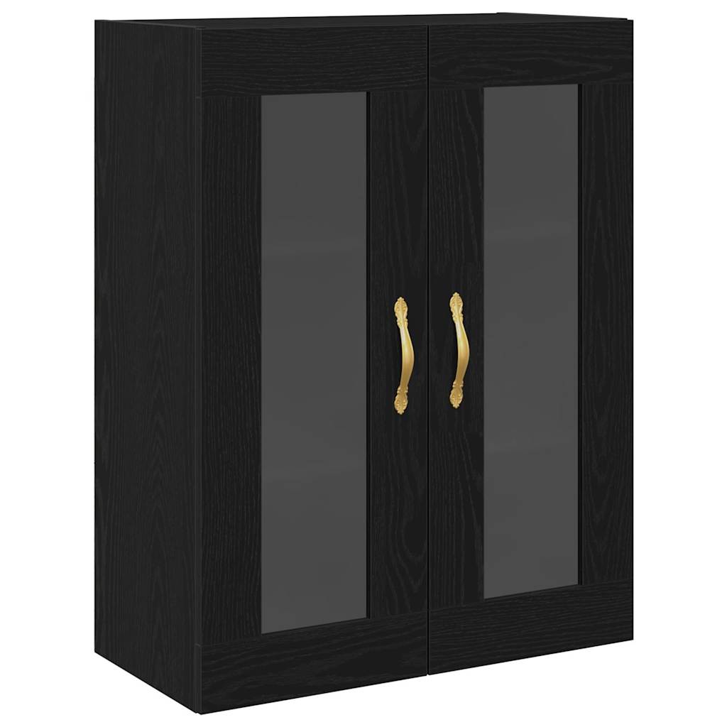 Høyskap 2 Pcs Svart Eik 69,5 X 34 X 180 Cm Konstruert Tre