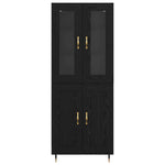 Høyskap 2 Pcs Svart Eik 69,5 X 34 X 180 Cm Konstruert Tre