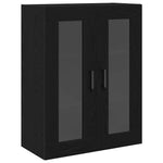 Høyskap 2 Pcs Svart Eik 69,5 X 34 X 180 Cm Konstruert Tre