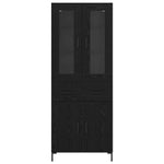 Høyskap 2 Pcs Svart Eik 69,5 X 34 X 180 Cm Konstruert Tre