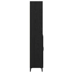 Høyskap Med Skuff Svart Eik 69,5 X 34 X 180 Cm Konstruert Tre