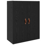 Høyskap Veggmontert Svart Eik 69,5 X 34 X 180 Cm Konstruert Tre