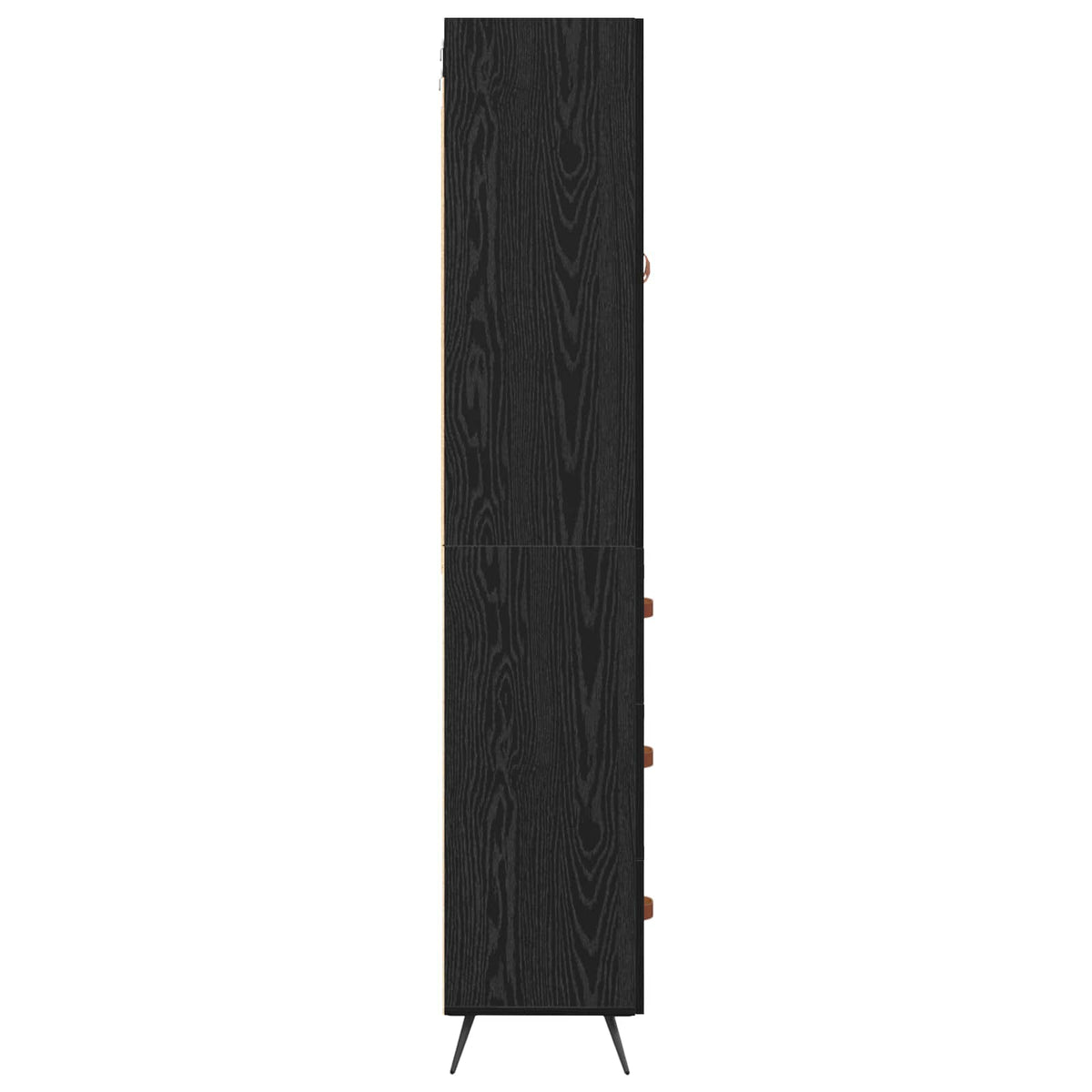 Høyskap Veggmontert Svart Eik 69,5 X 34 X 180 Cm Konstruert Tre