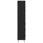 Høyskap Veggmontert Svart Eik 69,5 X 34 X 180 Cm Konstruert Tre