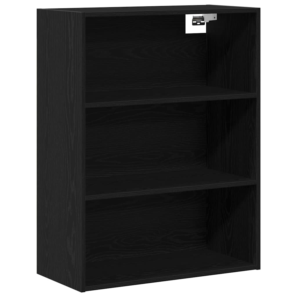 Høyskap Med Skuff Svart Eik 69,5 X 32,5 X 180 Cm Konstruert Tre