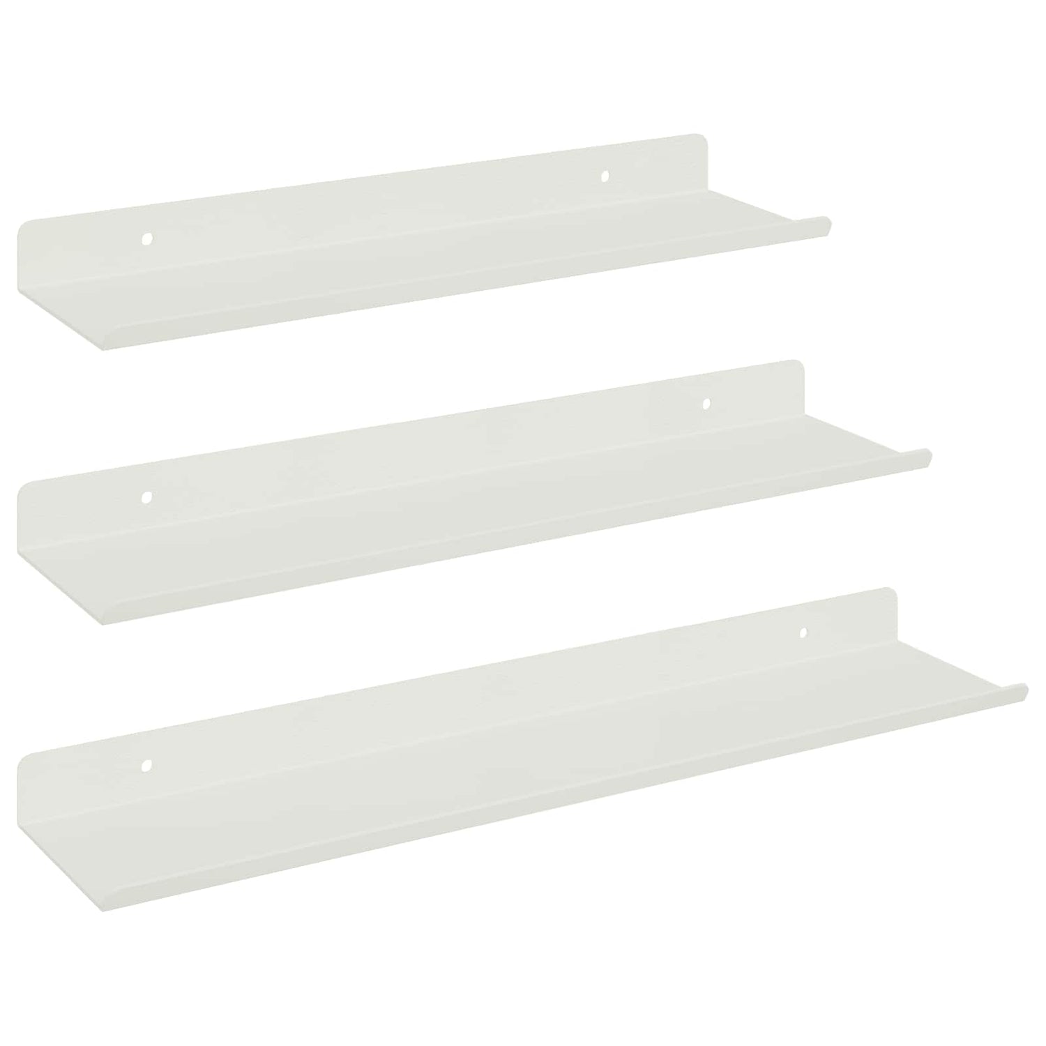 Vegghylle Med Hylle Veggmontert 3 Pcs Hvit 40 X 9 X 2,5 Cm