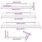 Vegghylle Med Hylle Veggmontert 3 Pcs Hvit 40 X 9 X 2,5 Cm