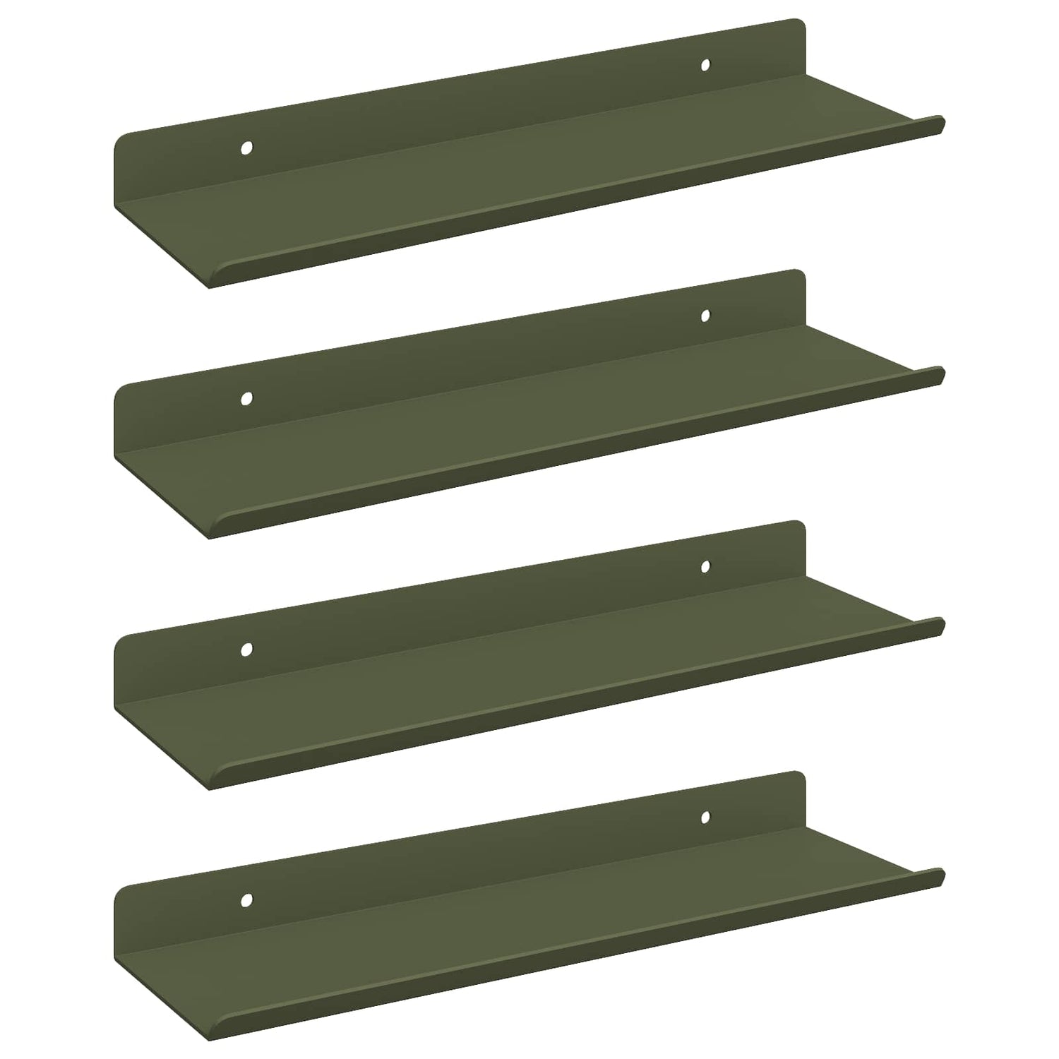 Vegghylle Med Hylle 4 Pcs Olivengrønn 30 X 9 X 2,5 Cm