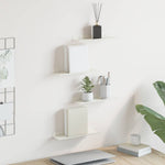 Vegghylle Med Hylle Veggmontert 4 Pcs Hvit 30 X 9 X 2,5 Cm