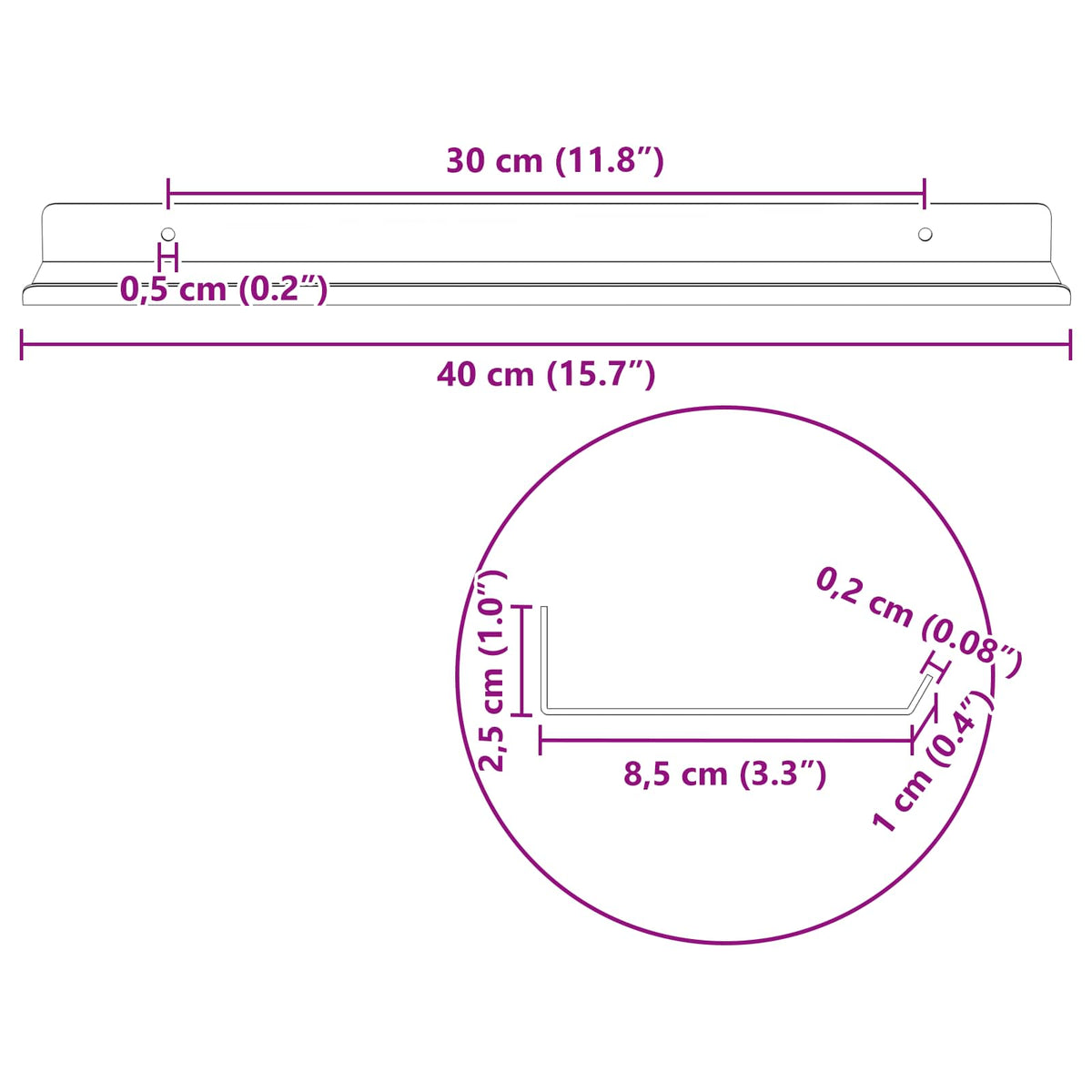 Vegghylle Med Hylle Veggmontert 4 Pcs Rosa 40 X 9 X 2,5 Cm