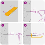 Vegghylle Med Hylle 2 Pcs Sennepsgul 40 X 9 X 2,5 Cm