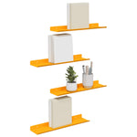 Vegghylle Med Hylle 4 Pcs Sennepsgul 40 X 9 X 2,5 Cm