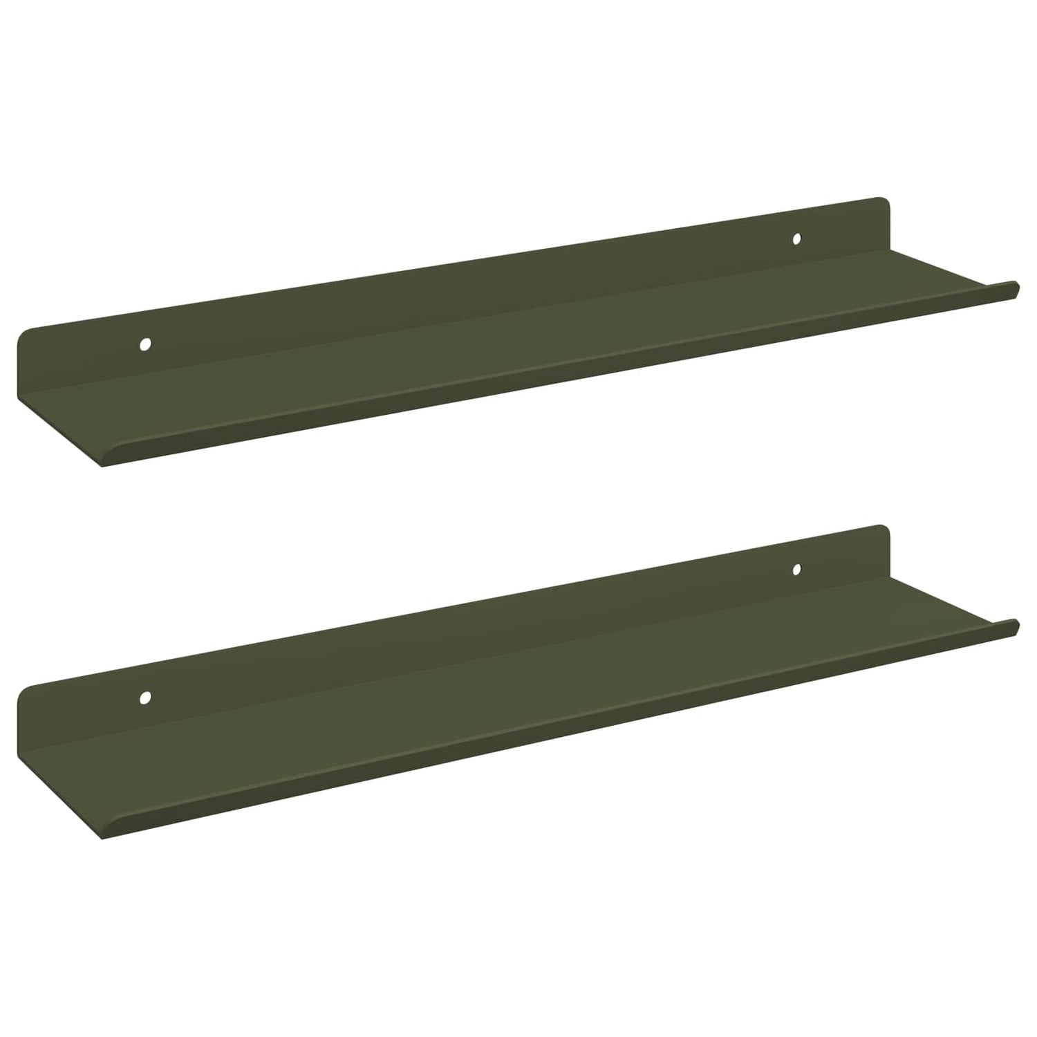 Vegghylle Med Hylle 2 Pcs Olivengrønn 40 X 9 X 2,5 Cm