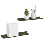 Vegghylle Med Hylle 2 Pcs Olivengrønn 40 X 9 X 2,5 Cm