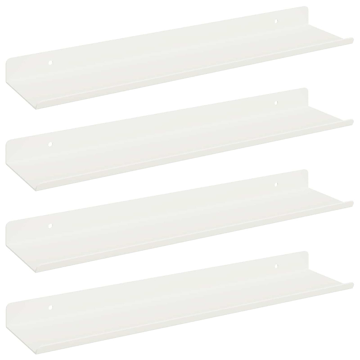 Vegghylle Med Hylle Veggmontert 4 Pcs Hvit 40 X 9 X 2,5 Cm