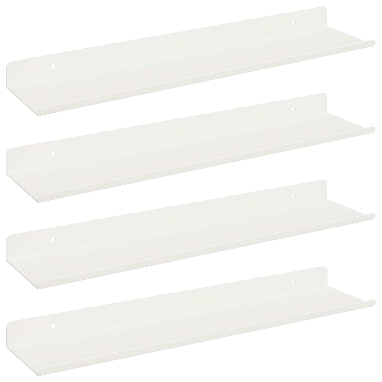 Vegghylle Med Hylle Veggmontert 4 Pcs Hvit 40 X 9 X 2,5 Cm