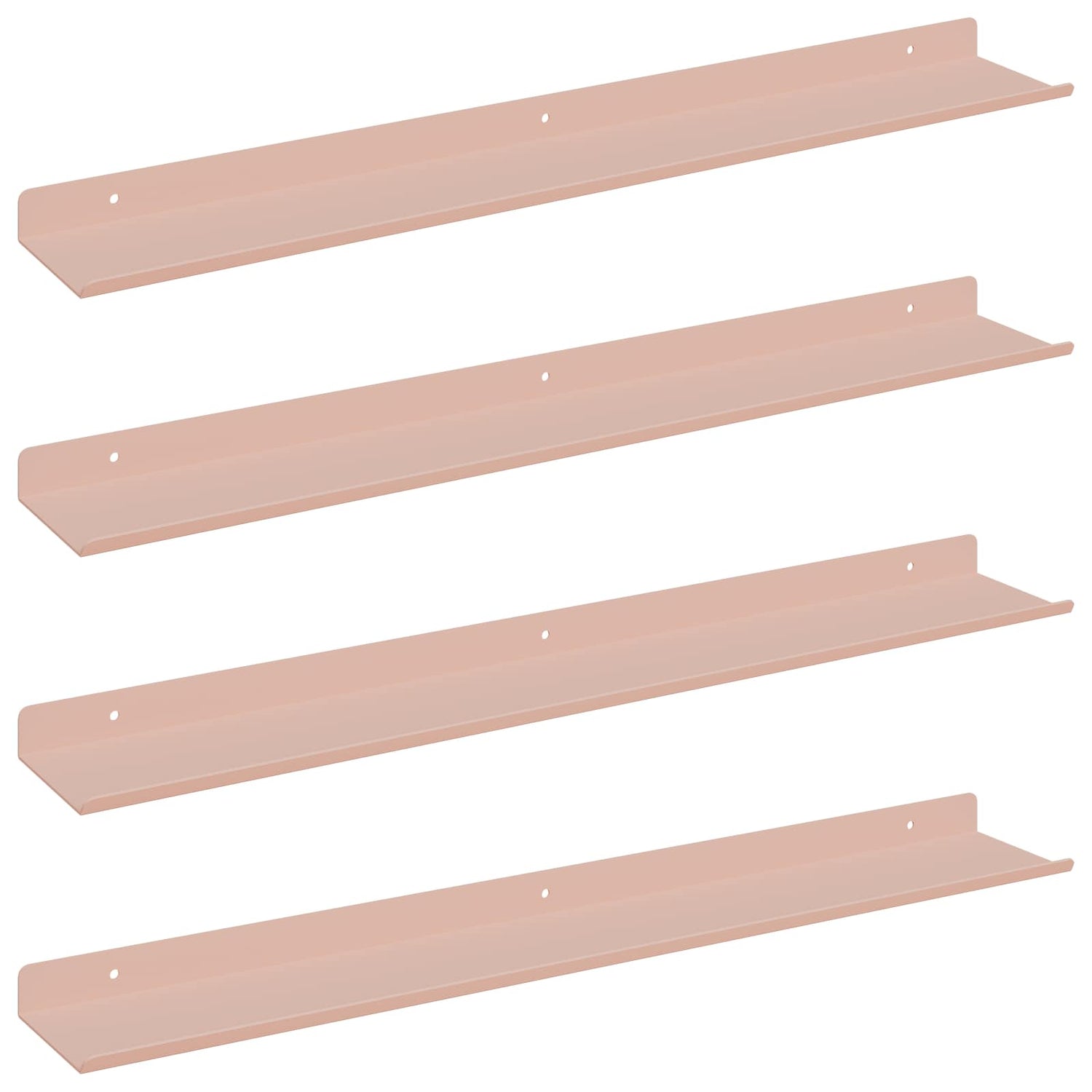Vegghylle Med Hylle Veggmontert 4 Pcs Rosa 60 X 9 X 2,5 Cm