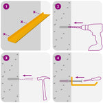 Vegghylle Med Hylle 4 Pcs Sennepsgul 60 X 9 X 2,5 Cm
