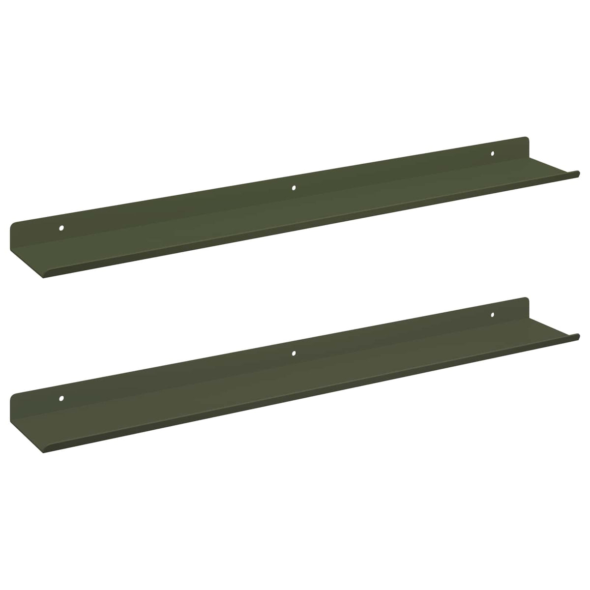 Vegghylle Med Hylle 2 Pcs Olivengrønn 60 X 9 X 2,5 Cm