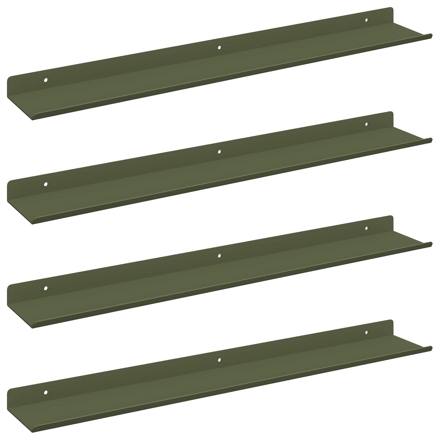Vegghylle Med Hylle 4 Pcs Olivengrønn 60 X 9 X 2,5 Cm