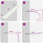 Vegghylle Med Hylle Veggmontert 4 Pcs Hvit 60 X 9 X 2,5 Cm