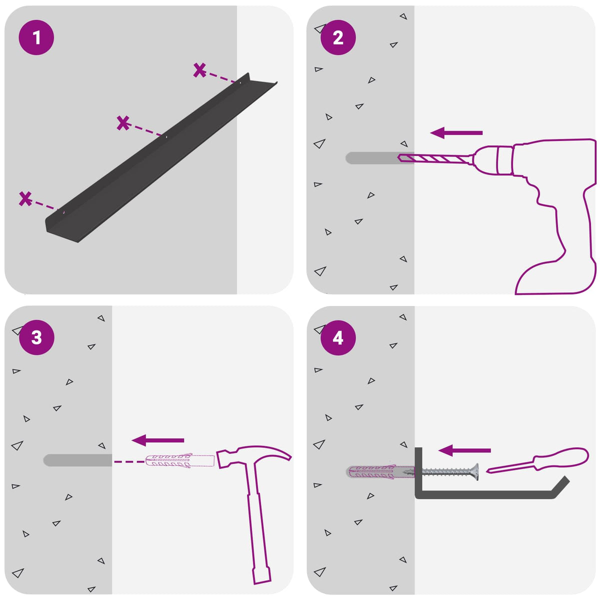 Vegghylle Med Hylle Veggmontert 2 Pcs Svart 80 X 9 X 2,5 Cm