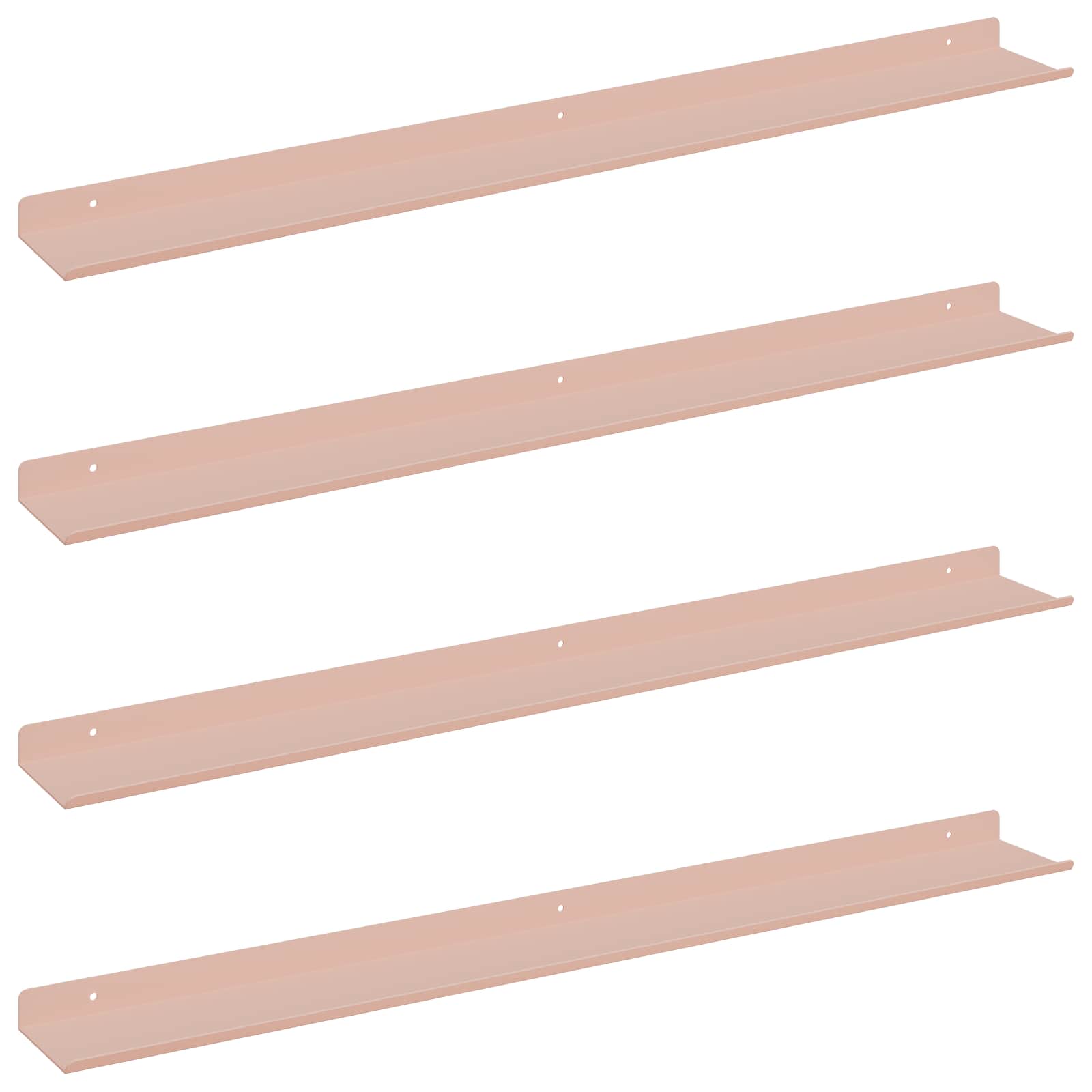 Vegghylle Med Hylle Veggmontert 4 Pcs Rosa 80 X 9 X 2,5 Cm