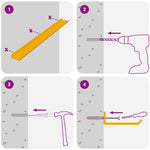 Vegghylle Med Hylle 2 Pcs Sennepsgul 80 X 9 X 2,5 Cm