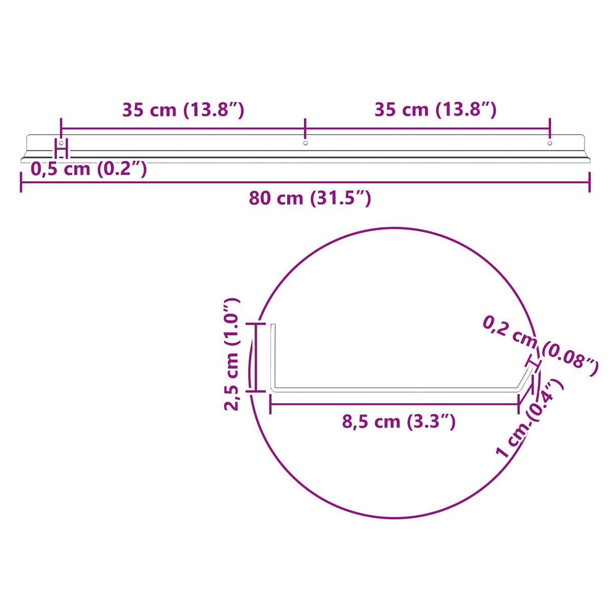 Vegghylle Med Hylle 4 Pcs Sennepsgul 80 X 9 X 2,5 Cm
