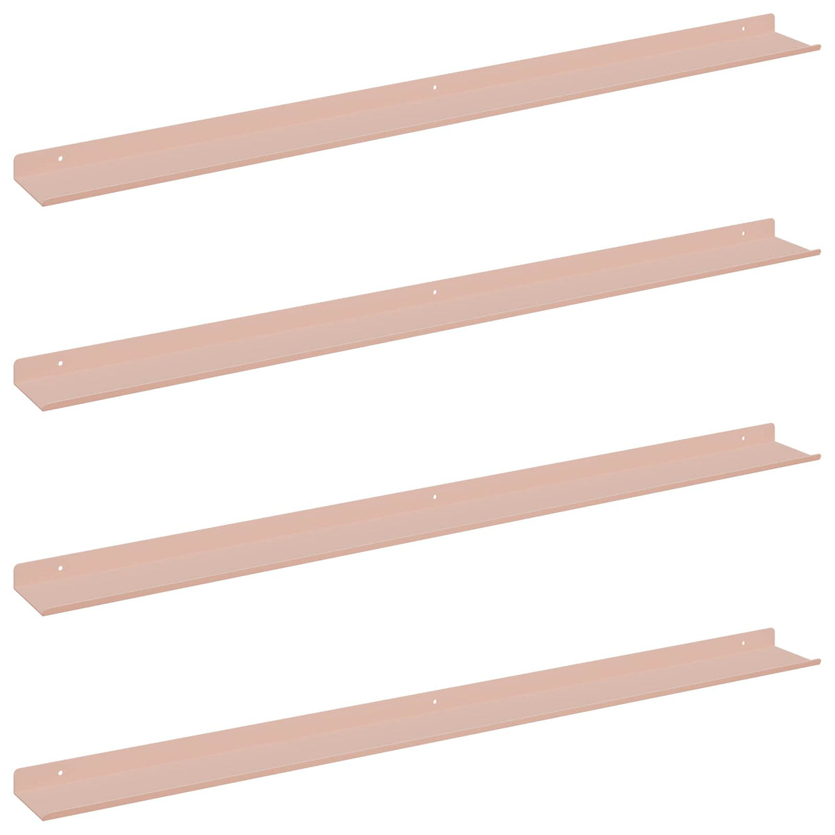 Vegghylle Med Hylle Veggmontert 4 Pcs Rosa 100 X 9 X 2,5 Cm