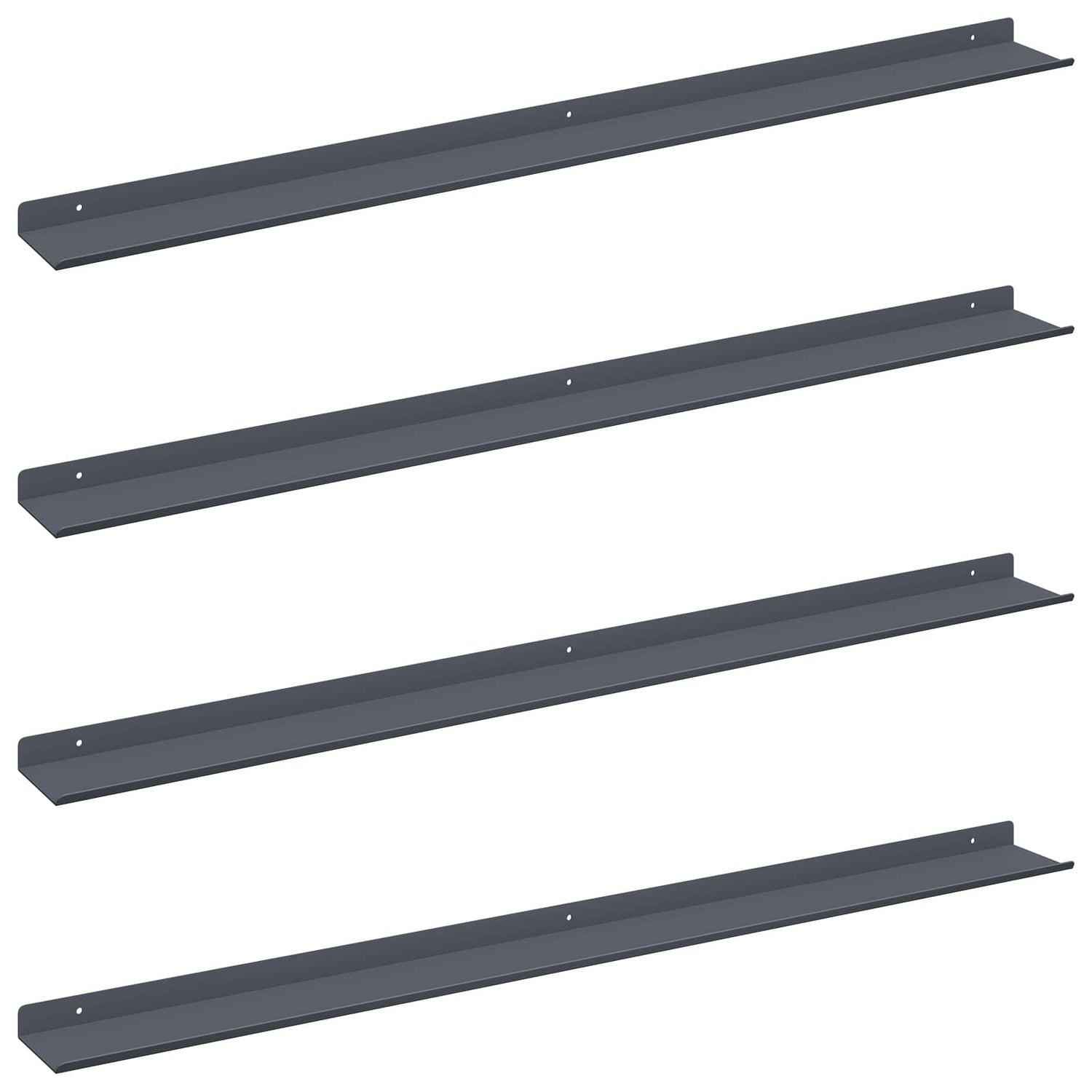 Vegghylle Med Hylle 4 Pcs Antrasitt 100 X 9 X 2,5 Cm