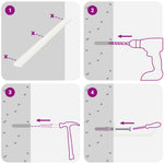 Vegghylle Med Hylle Veggmontert 4 Pcs Hvit 100 X 9 X 2,5 Cm