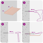 Vegghylle Med Hylle Veggmontert 4 Pcs Rosa 30 X 18 X 2,5 Cm