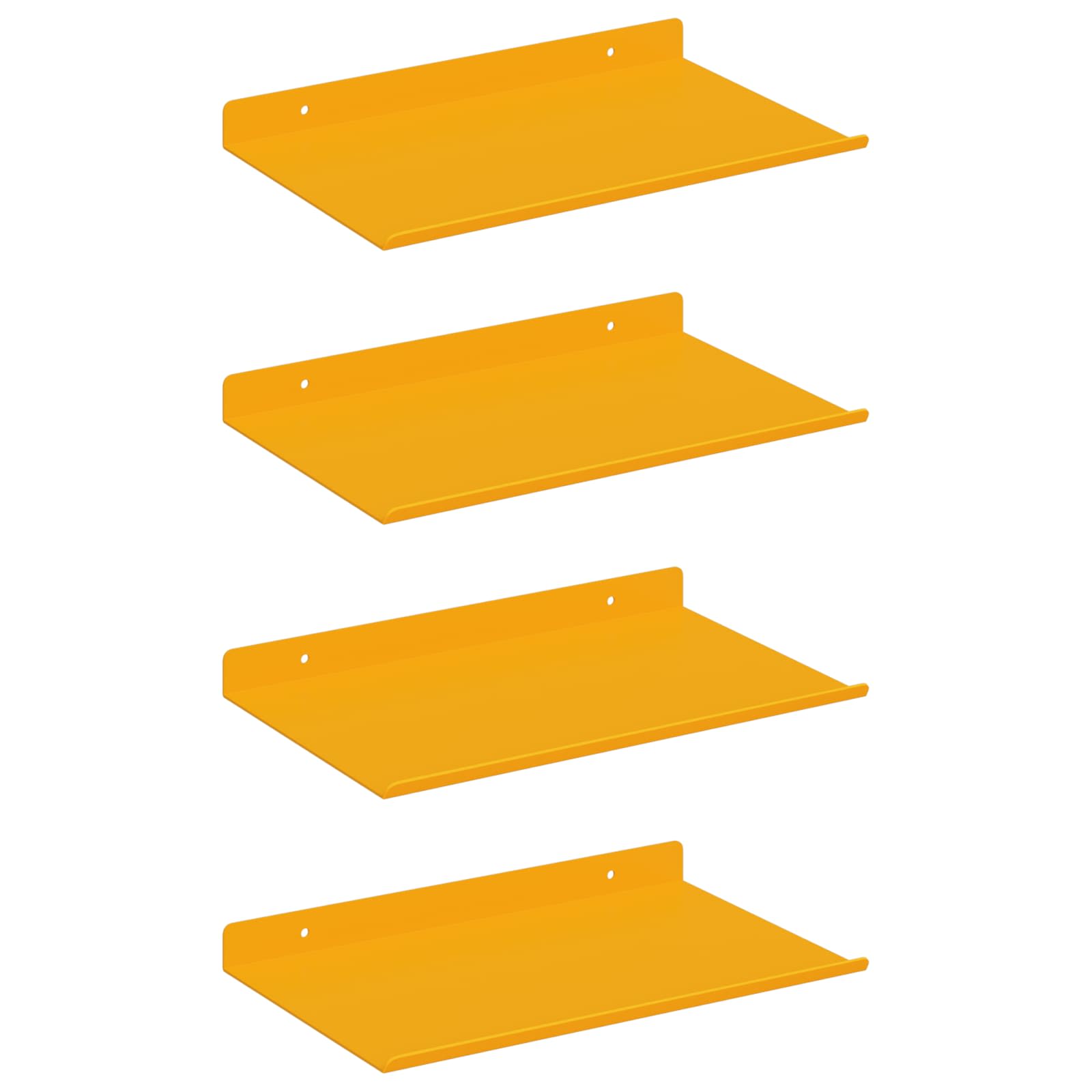 Vegghylle Med Hylle 4 Pcs Sennepsgul 30 X 18 X 2,5 Cm