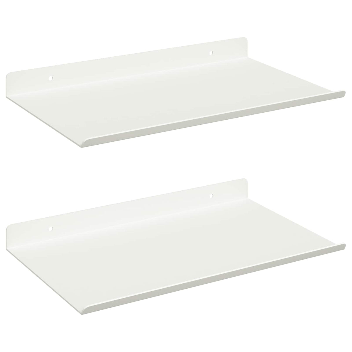 Vegghylle Med Hylle Veggmontert 2 Pcs Hvit 30 X 18 X 2,5 Cm