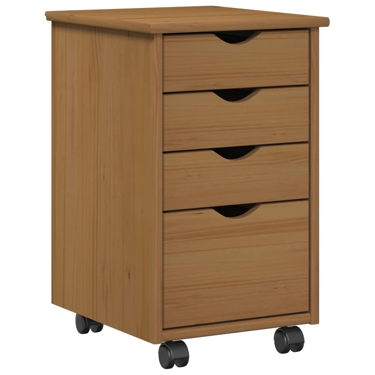 Rullende Skap Moss Honningbrun 34 X 39 X 56 Cm Massiv Furu