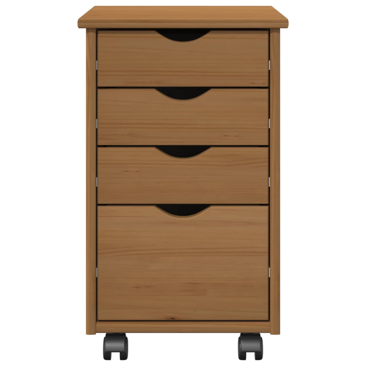 Rullende Skap Moss Honningbrun 34 X 39 X 56 Cm Massiv Furu