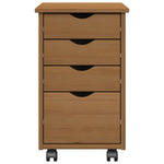 Rullende Skap Moss Honningbrun 34 X 39 X 56 Cm Massiv Furu