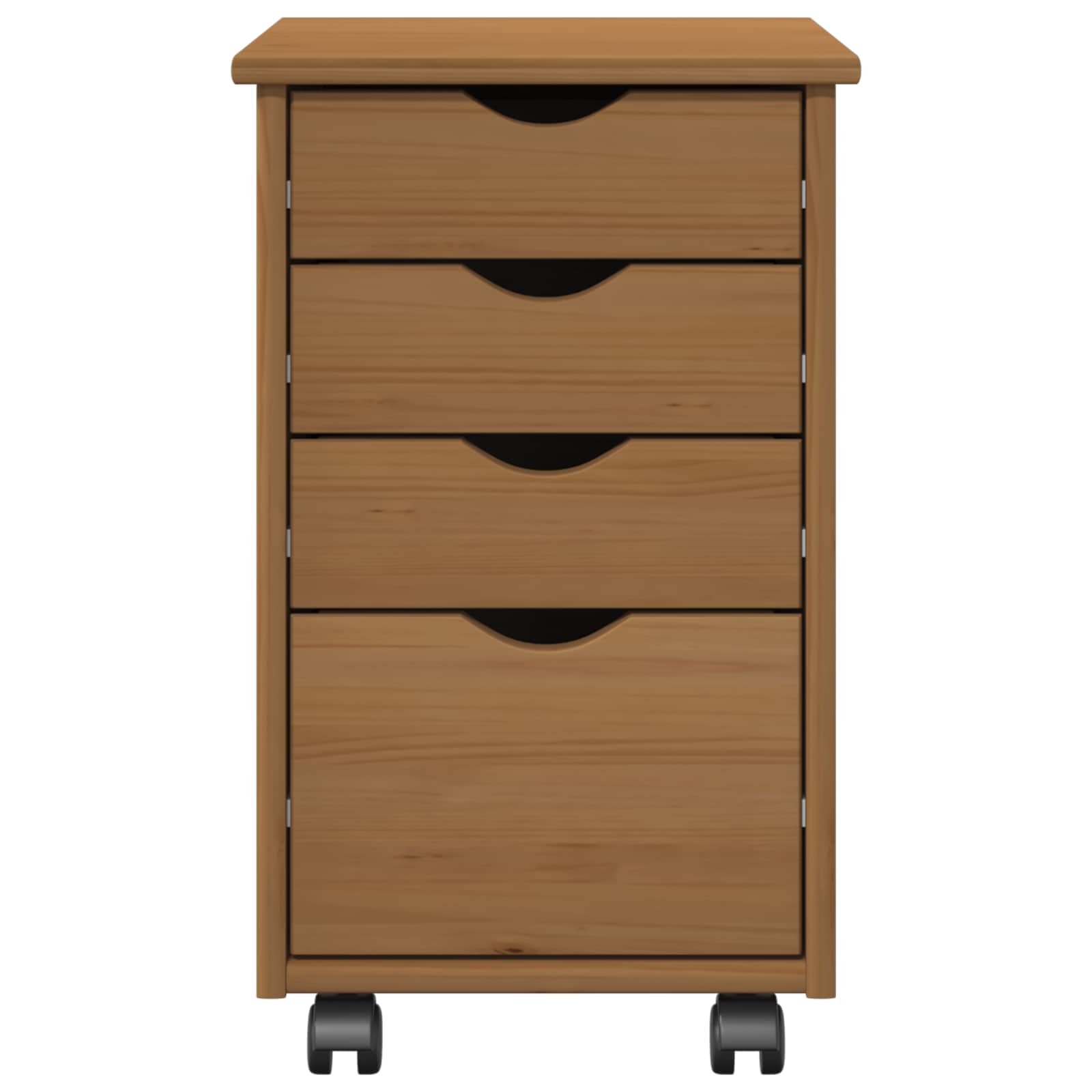 Rullende Skap Moss Honningbrun 34 X 39 X 56 Cm Massiv Furu