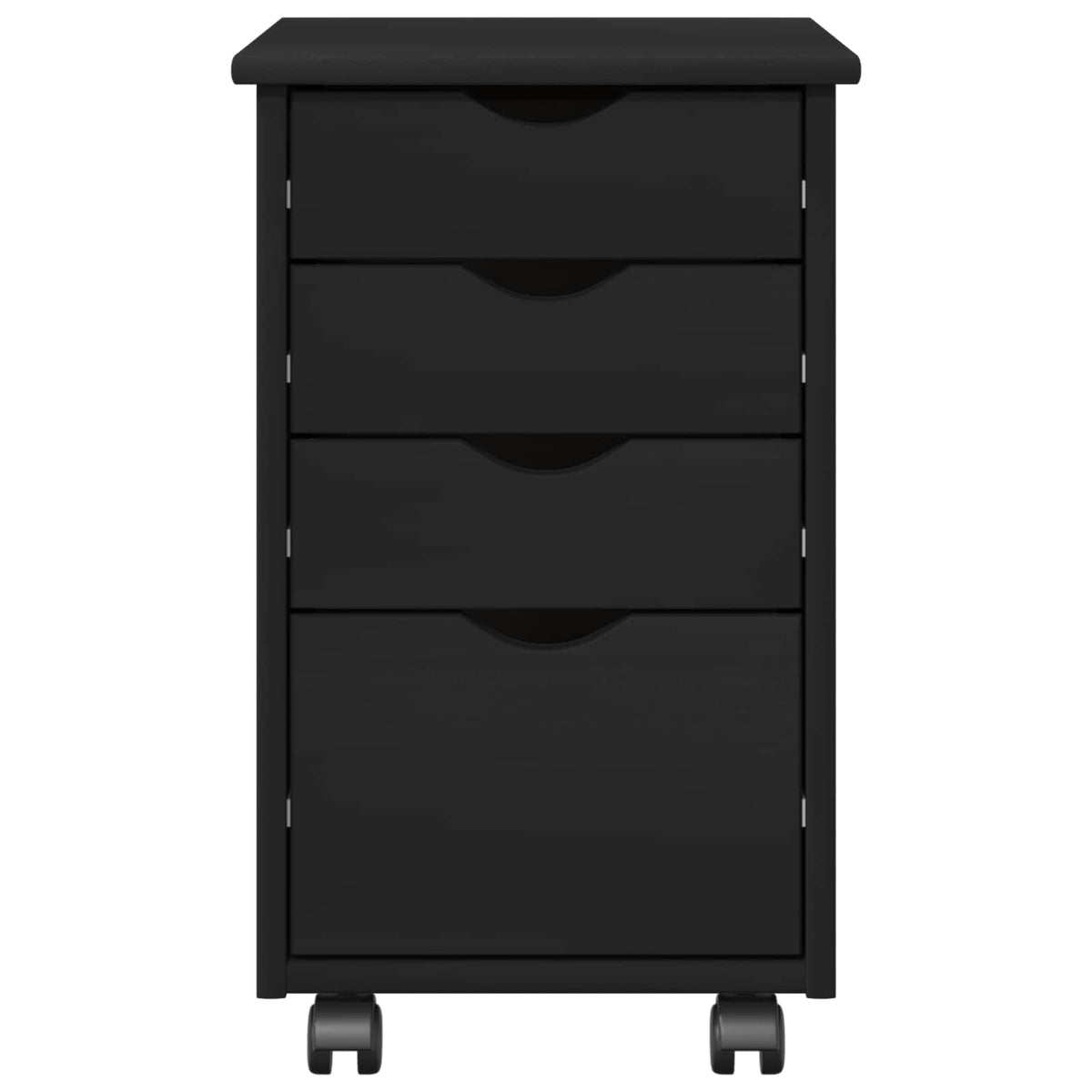 Rullende Skap Med Hjul Svart 34 X 39 X 56 Cm Massiv Furu