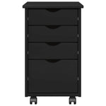 Rullende Skap Med Hjul Svart 34 X 39 X 56 Cm Massiv Furu