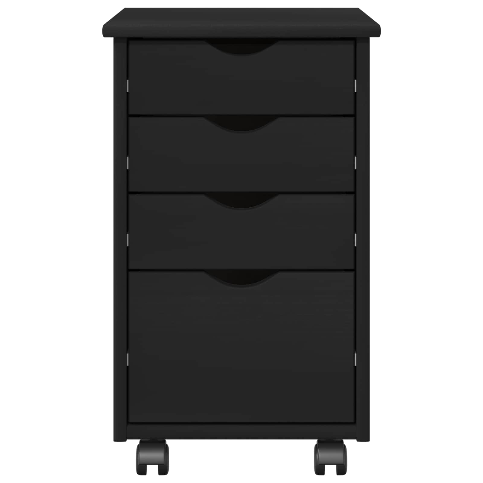 Rullende Skap Med Hjul Svart 34 X 39 X 56 Cm Massiv Furu