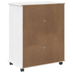Rullende Skap Med Hjul Hvit 63,5 X 39 X 79 Cm Massiv Furu