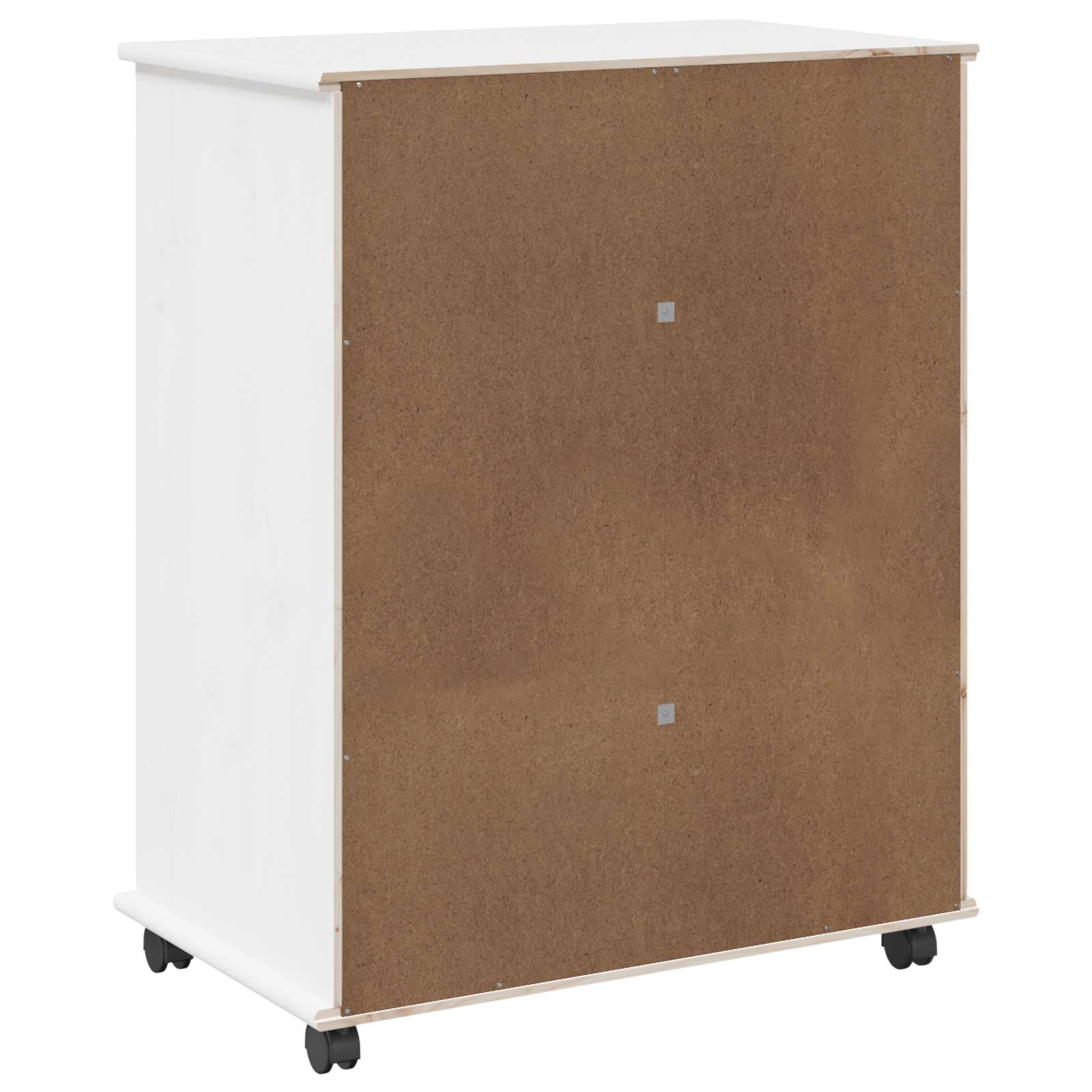 Rullende Skap Med Hjul Hvit 63,5 X 39 X 79 Cm Massiv Furu