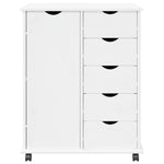 Rullende Skap Med Hjul Hvit 63,5 X 39 X 79 Cm Massiv Furu