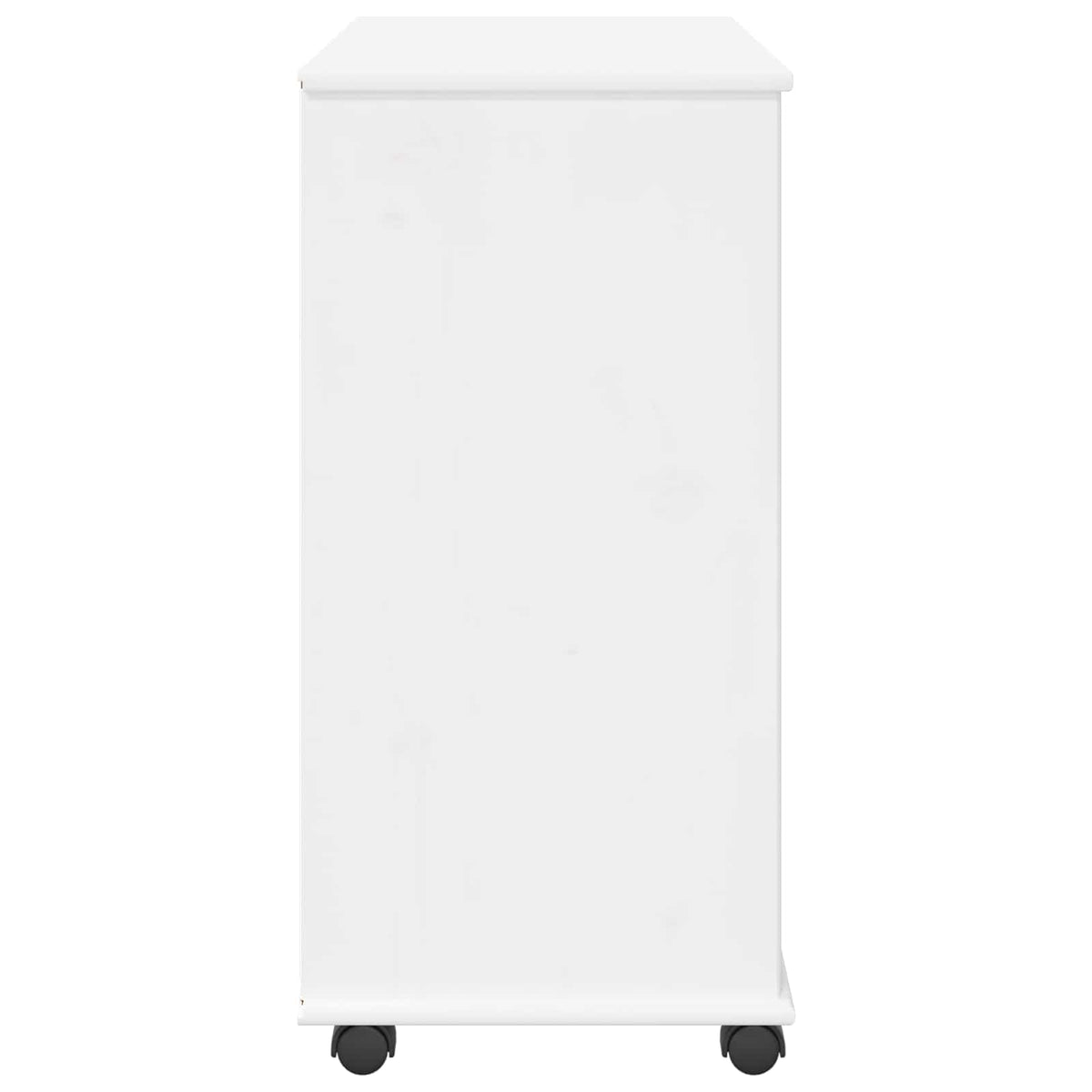 Rullende Skap Med Hjul Hvit 63,5 X 39 X 79 Cm Massiv Furu