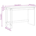 Skrivebord Grå 112 X 50 X 75 Cm Massiv Furu