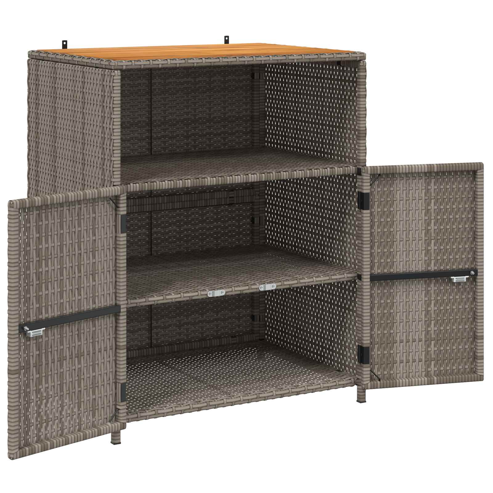Kabinett Med Hylle Grå 70 X 50 X 87 Cm Polyester Og Roly Ratten
